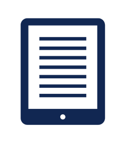 Decorative icon of a tablet